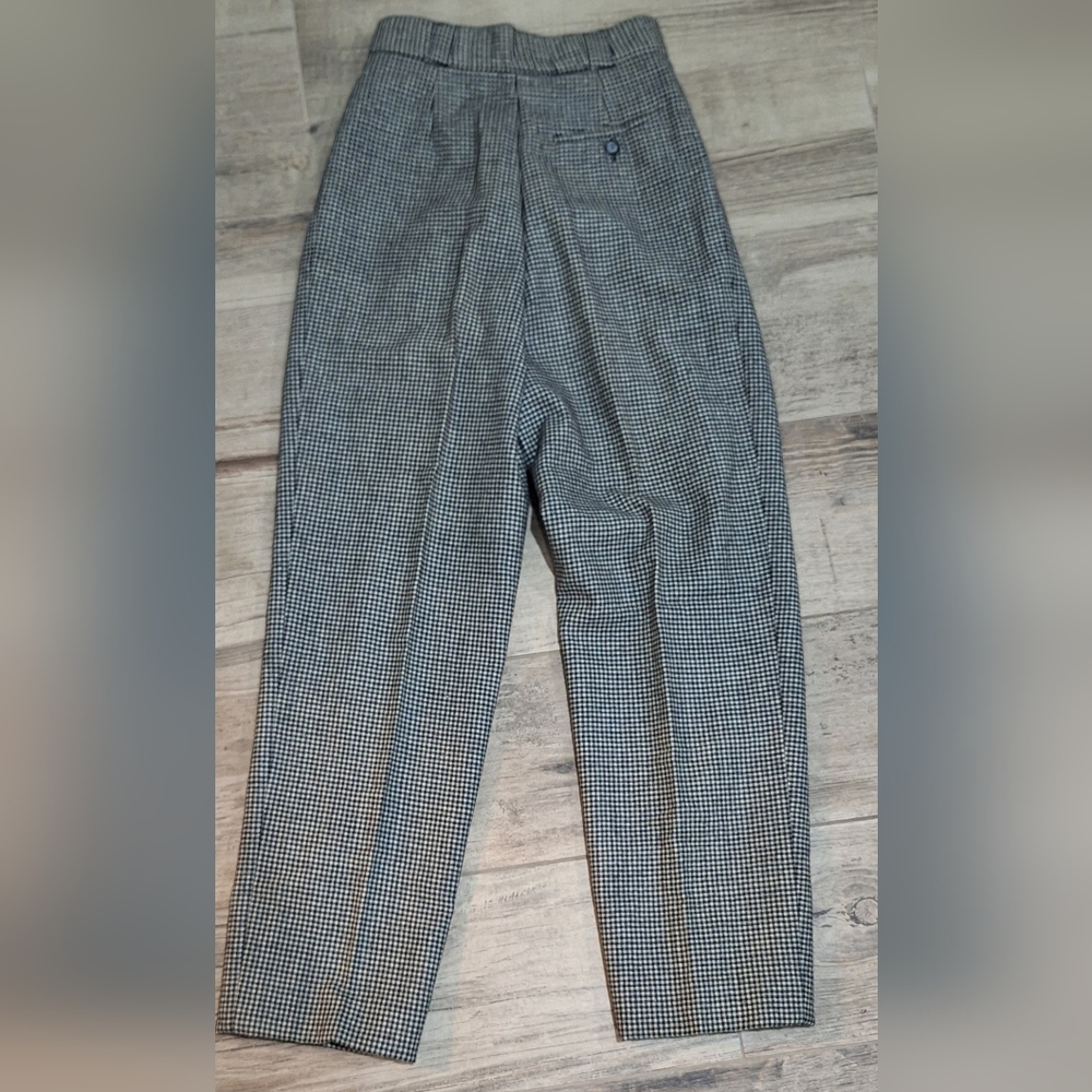 #1884 VTG EUC Giorgio S'Ant Angelo Pleated Checked High Waisted Trousers Sz. 4 - Picture 4 of 7